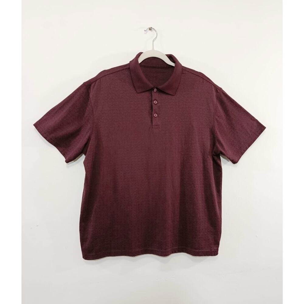 Haggar Men’s Polo Shirt Maroon Lightweight Size Medium